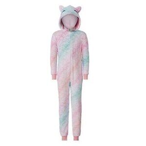 St. Eve Youth Kid's Plush Hooded Fleece Sleeper Pink Small NWT